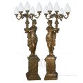 Hot Sale Outdoor bronze statue girl lamp for indoor decoration